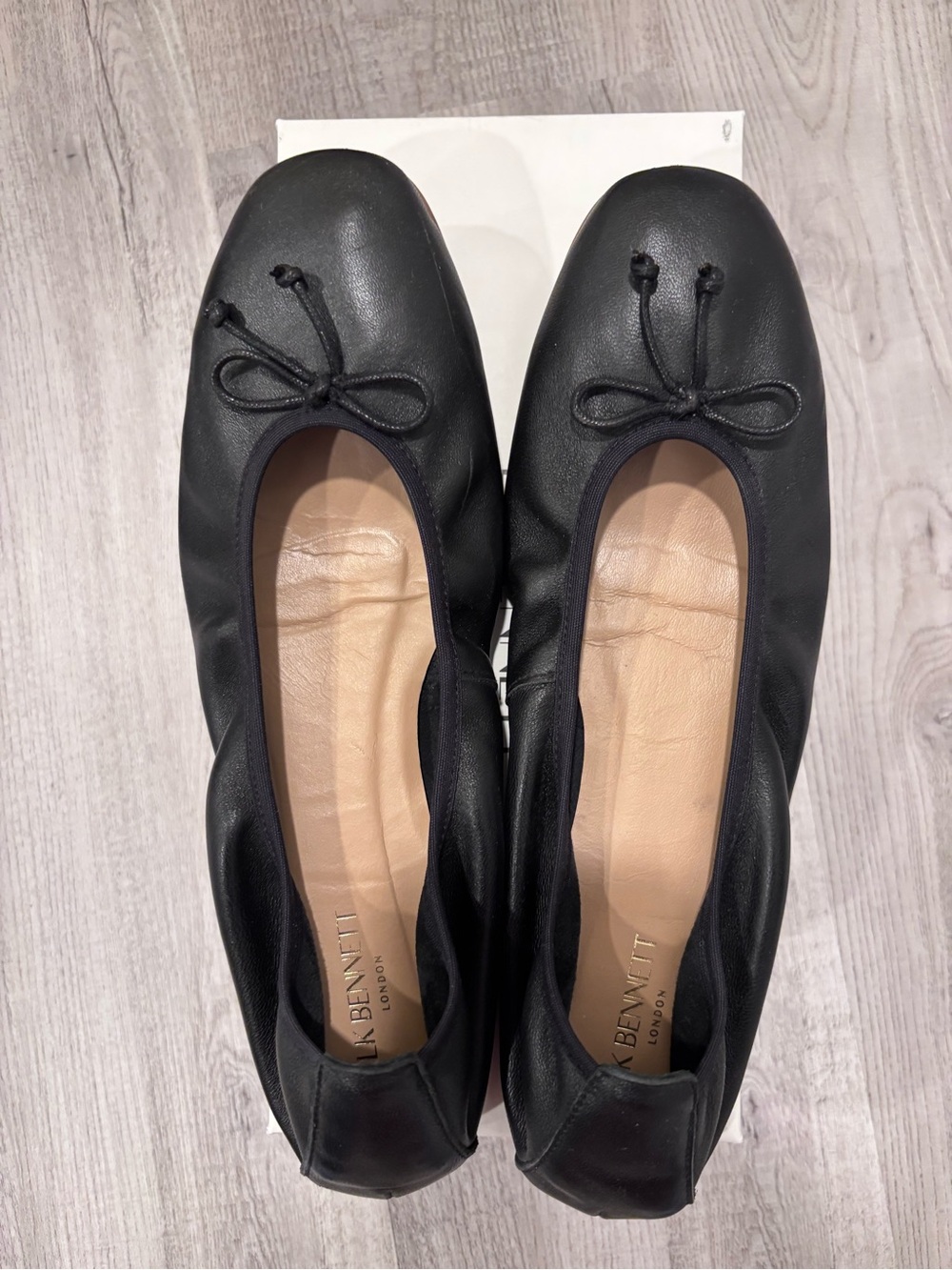 LK Bennett black leather flats size 9/40